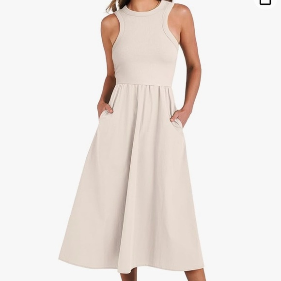 no name Dresses & Skirts - Racerback midi dress cream